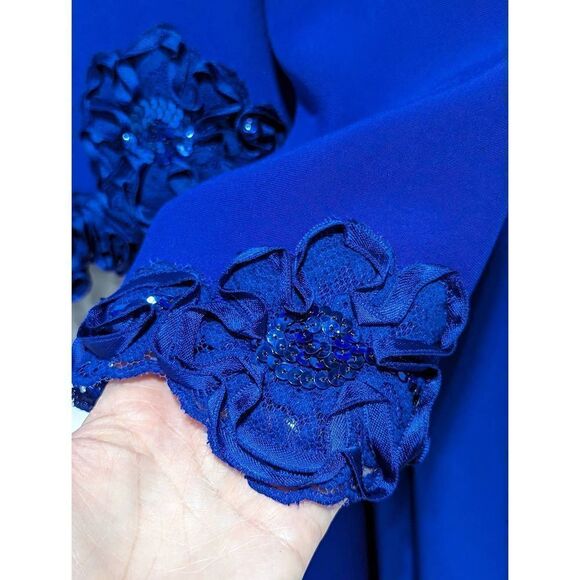 Rina di Montella Women's Rayol Blue Formal Skirt Suit Size 8 - Picture 5 of 10